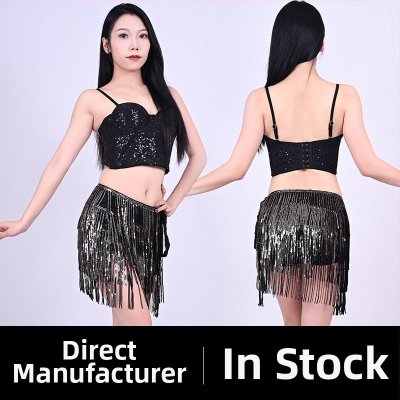 Kostým Belly Dance s pásom na telo a strapcový šál na bedrá, Jar 2025, polyester, viac než 95% polyester, Pure Lust štýl, Street Trendsetter, Zložitá kvalita spracovania