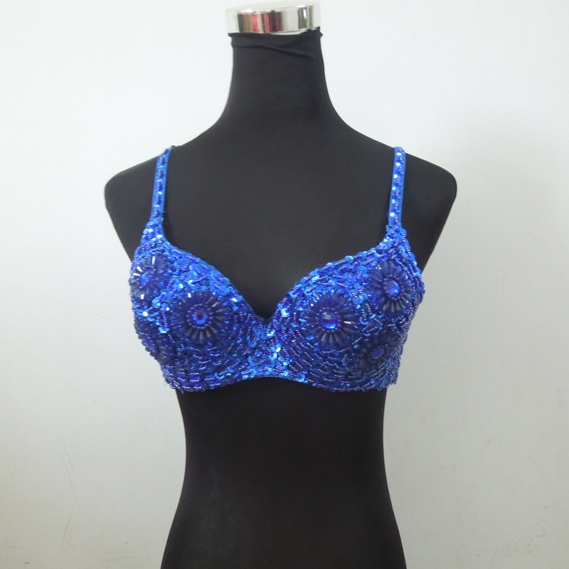 Bustier za ples trbuha s šljokicama – floralni uzorak; glavni materijal: 96% poliester, 4% elastan; podstava: 85% poliester; namijenjeno odraslim ženama 18–24 godina