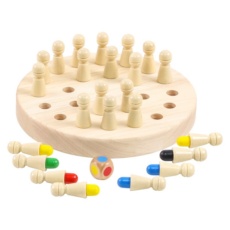 Drvena šahovska puzle igra za djecu — Dr. Wood, šahovska igra, puzzle igračke, uzrast 4–14