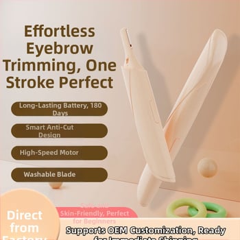 Trimmer electric pentru sprâncene, corp ABS, set de 3 piese, pentru femei, uz casnic, reîncărcabil