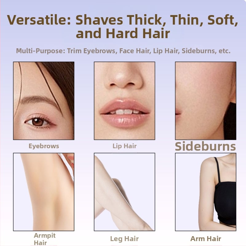Trimmer electric pentru sprâncene, corp ABS, set de 3 piese, pentru femei, uz casnic, reîncărcabil