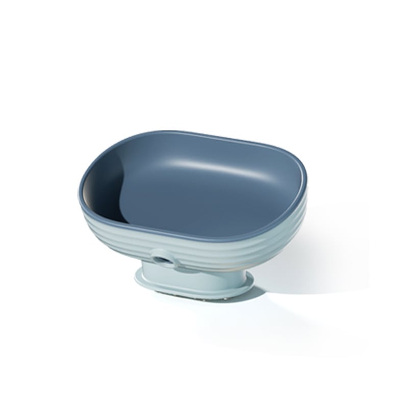 Raft de săpun montat pe perete pentru baie, fără găuri, cu două niveluri, drenaj și ventuză, din plastic