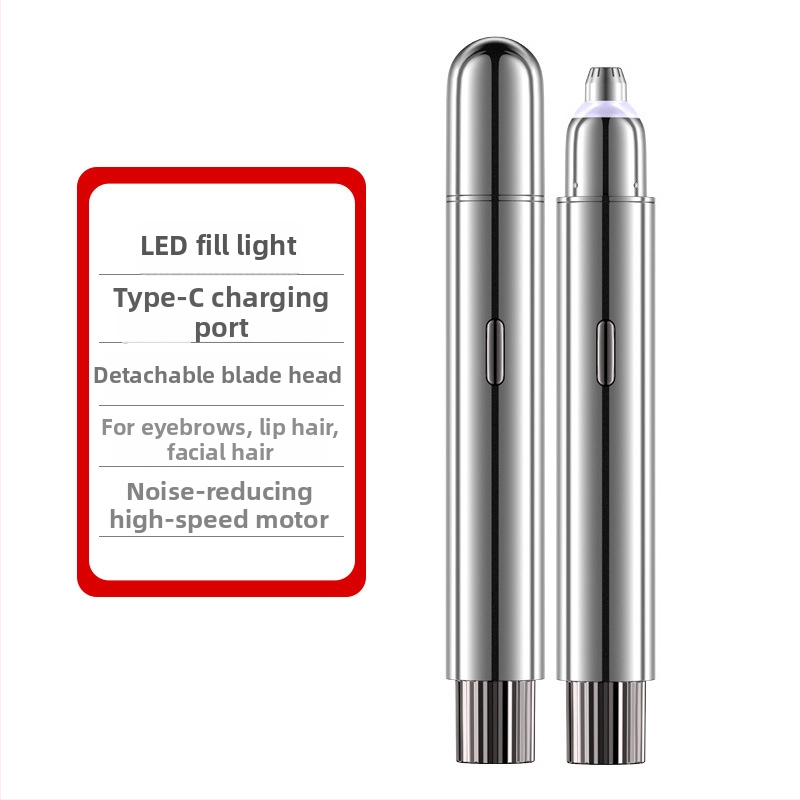 Elektrický zastrihávač obočia, bezdrôtový, ľahký 39,5 g, telo z ABS/PC/nerezovej ocele, dobíjateľný, bez umývania