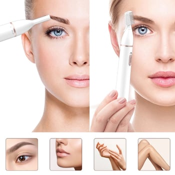 Trimmer electric pentru sprâncene, portabil, încărcare USB, corp din ABS, ușor 72 g, mâner fix