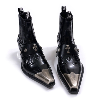 Chelsea čizme – Punk stil, oštar vrh, srednja visina potpetice 3-5 cm, debeli potpetica