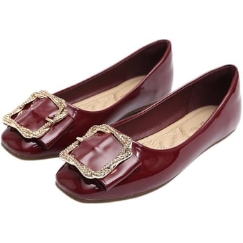 Γυναικείοι loafers με στρογγυλή μύτη, PU επάνω, καουτσούκ σόλα, χαμηλό ύψος αστραγάλου, άνοιξη