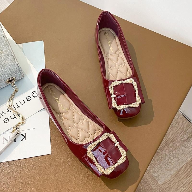 Γυναικείοι loafers με στρογγυλή μύτη, PU επάνω, καουτσούκ σόλα, χαμηλό ύψος αστραγάλου, άνοιξη