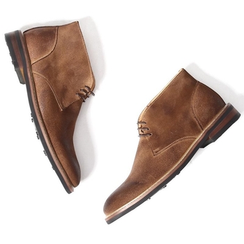 Мъжки ботуши Martin, високи, естествена кожа, гумена подметка, нисък ток