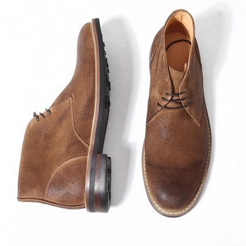 Мъжки ботуши Martin, високи, естествена кожа, гумена подметка, нисък ток