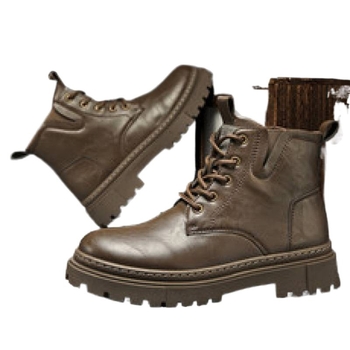 Férfi Martin csizma, magas felső rész, felső anyag: szuper fiber, gumírozott talp, kerek orr, magas szár, előre fűző, PU talpbetét, őszi 2025 kiadás