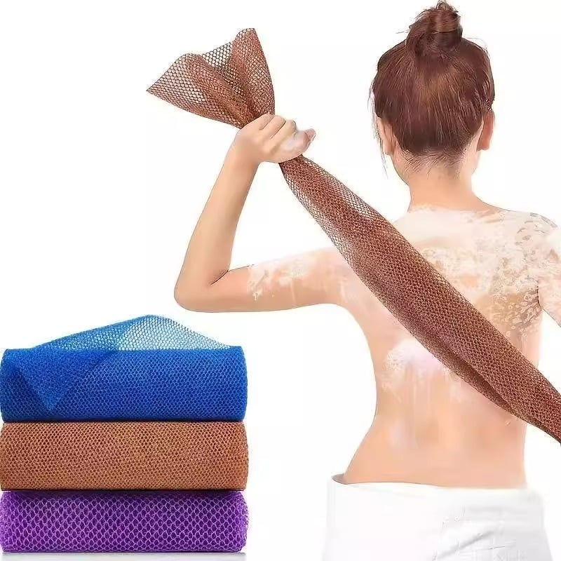 Najlonski eksfolijacijski ručnik za kupanje s dvostrano debelim mrežastim dizajnom za čišćenje leđa i pjenastu mrežu