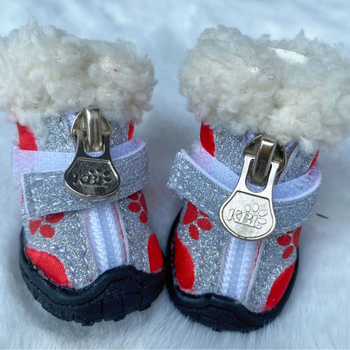 Cizme de iarnă pentru câini, antiderapante, calde, rezistente la uzură, (material: pânză; potrivire universală)