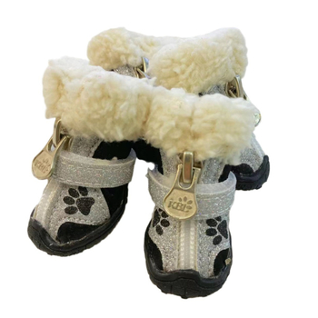 Cizme de iarnă pentru câini, antiderapante, calde, rezistente la uzură, (material: pânză; potrivire universală)