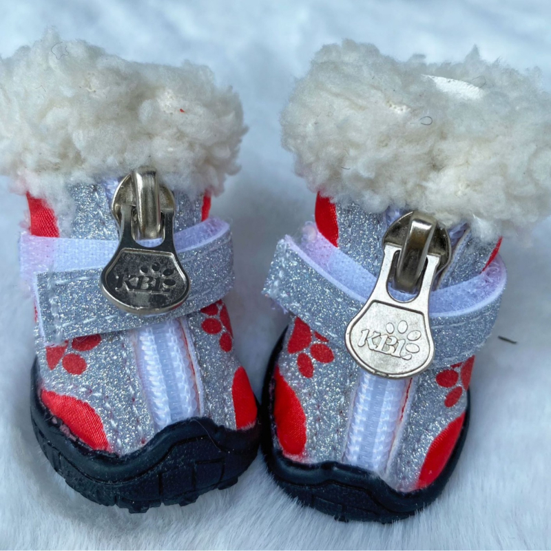 Cizme de iarnă pentru câini, antiderapante, calde, rezistente la uzură, (material: pânză; potrivire universală)