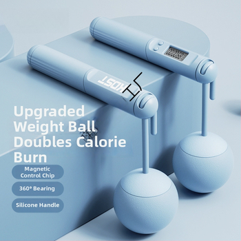 Sfoară de sărit cu greutate, cu contor pentru arderea grăsimilor, reglabilă, din PVC