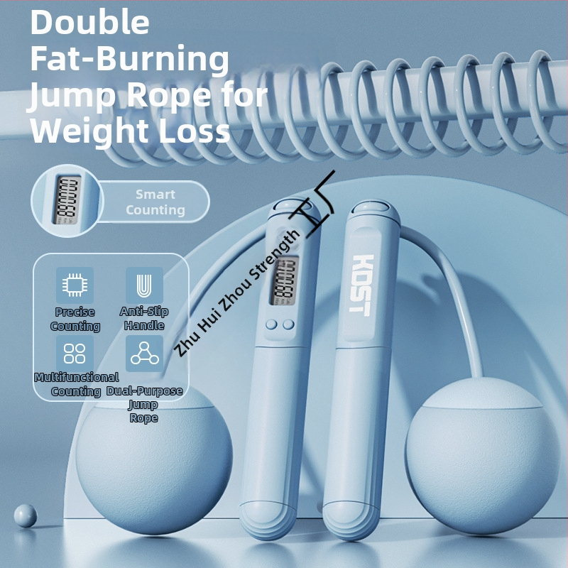 Sfoară de sărit cu greutate, cu contor pentru arderea grăsimilor, reglabilă, din PVC