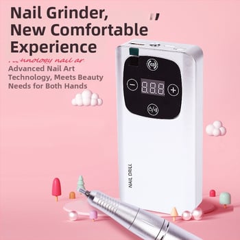 2-в-1 Лампа за маникюр за полимеризация на гел и шлайф-уред – високоскоростен таймер, презареждаща се, преносима за премахване на лак и втвърдяване на гел