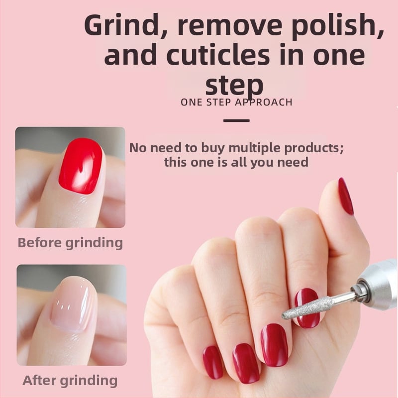 2-в-1 Лампа за маникюр за полимеризация на гел и шлайф-уред – високоскоростен таймер, презареждаща се, преносима за премахване на лак и втвърдяване на гел