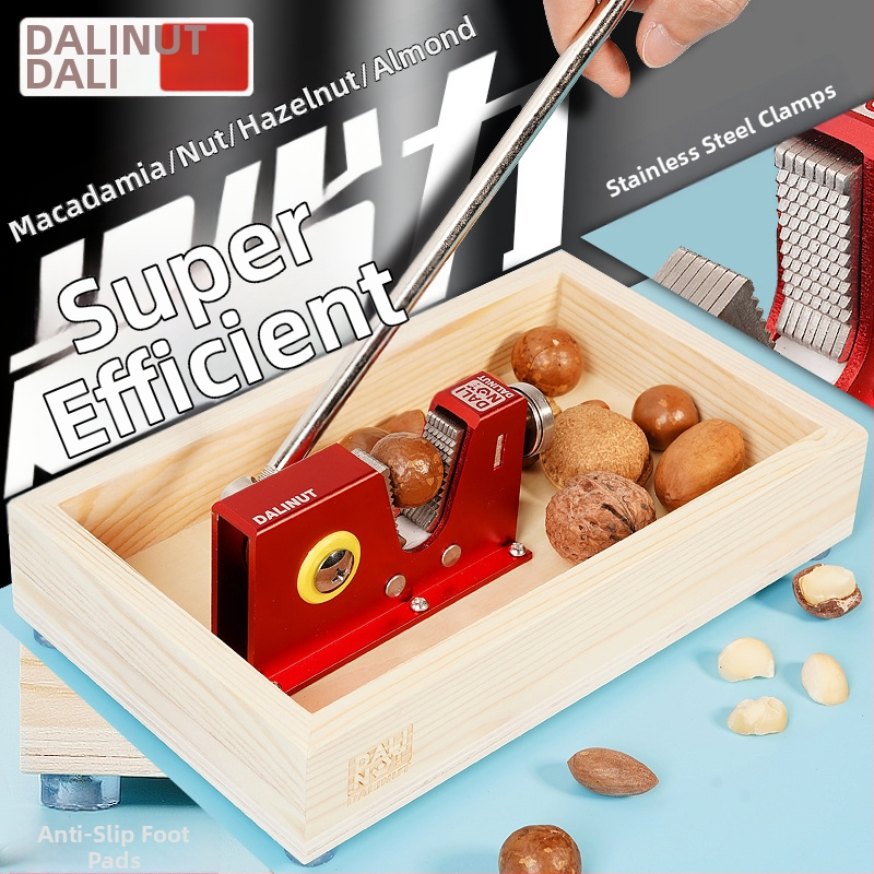 Otvárač šupiek makadamie - hliníkové telo, moderný minimalistický dizajn, uvedené na trh 2018, tlačené logo, možnosť súkromnej značky