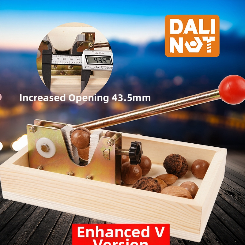 Otvárač šupiek makadamie - hliníkové telo, moderný minimalistický dizajn, uvedené na trh 2018, tlačené logo, možnosť súkromnej značky