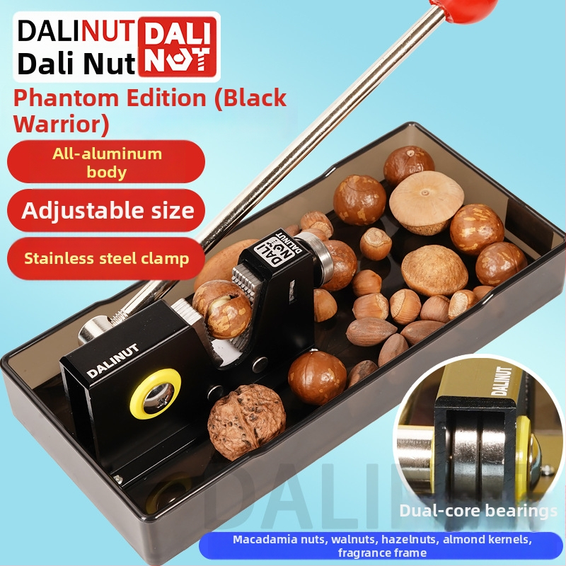 Otvárač šupiek makadamie - hliníkové telo, moderný minimalistický dizajn, uvedené na trh 2018, tlačené logo, možnosť súkromnej značky