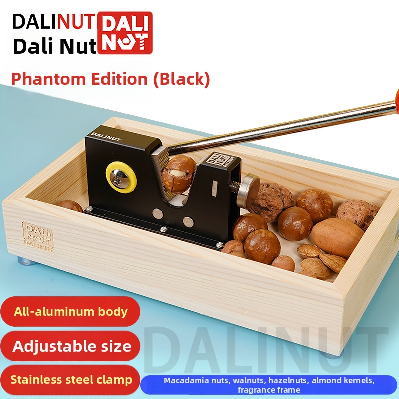 Otvárač šupiek makadamie - hliníkové telo, moderný minimalistický dizajn, uvedené na trh 2018, tlačené logo, možnosť súkromnej značky