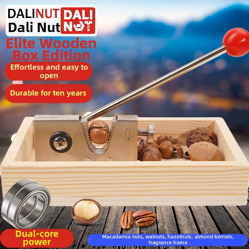 Otvárač šupiek makadamie - hliníkové telo, moderný minimalistický dizajn, uvedené na trh 2018, tlačené logo, možnosť súkromnej značky