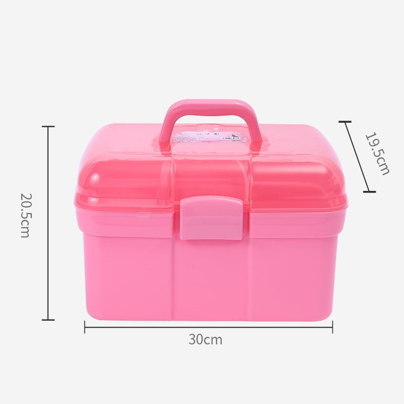 Маникюрна кутия за съхранение с двойно отделение, голям капацитет, пластмасов организатор за инструменти за нокти - 552 g, OEM Pinpai