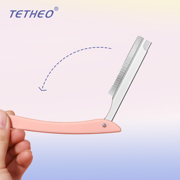 TETHEO szemöldök-trimmer, rozsdamentes acél, engedélyezett magánmárka