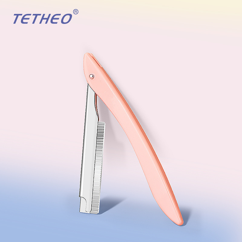 TETHEO szemöldök-trimmer, rozsdamentes acél, engedélyezett magánmárka