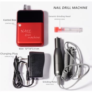 Електрически маникюрен полировач STE-104, презареждаем, преносим, с керамична глава за премахване и полиране на нокти