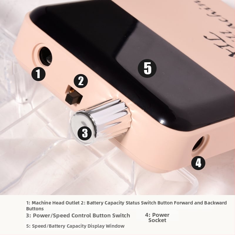 Електрически маникюрен полировач STE-104, презареждаем, преносим, с керамична глава за премахване и полиране на нокти