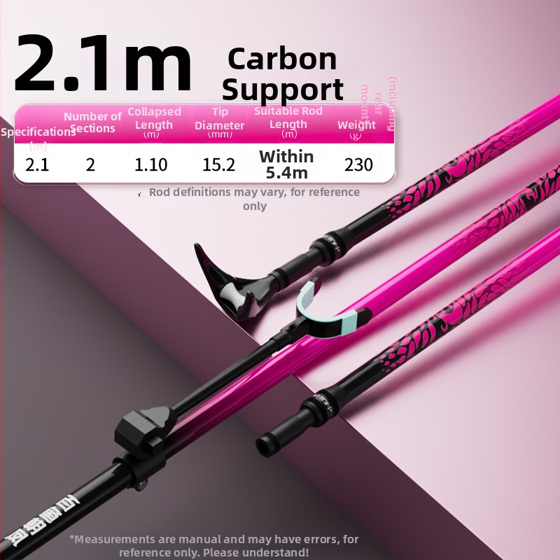 Karbonski stalak za ribolovne štapove, ultralak, sklopiv, s višestrukom rotacijom, dvostruka namjena