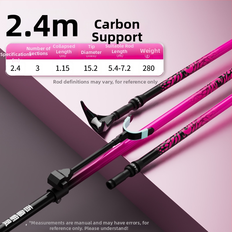 Karbonski stalak za ribolovne štapove, ultralak, sklopiv, s višestrukom rotacijom, dvostruka namjena