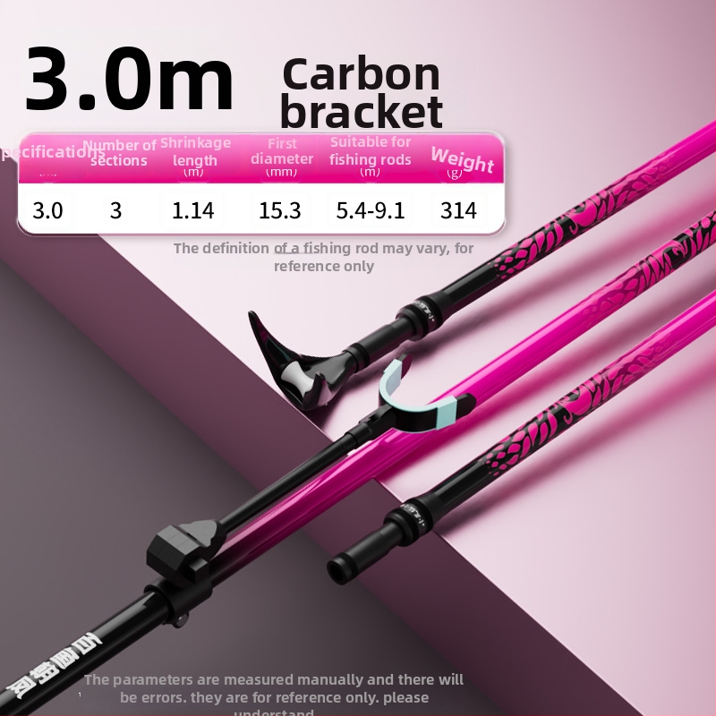 Karbonski stalak za ribolovne štapove, ultralak, sklopiv, s višestrukom rotacijom, dvostruka namjena