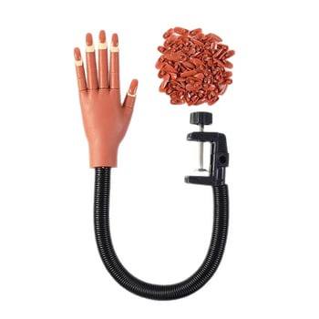 Практична ръка за маникюр с подвижни пръсти, 1 комплект, пластмаса