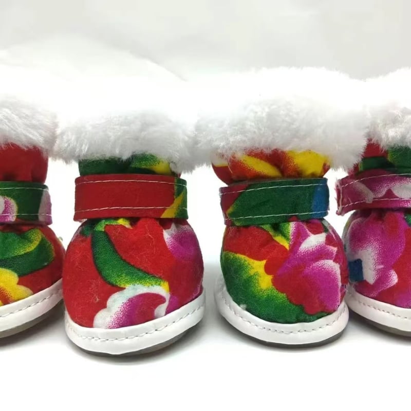 Παπούτσια κατοικίδίων – ύφασμα, ζεστά, αδιάβροχα, αντιγρατζουνιές, αντιολίσθηση, διακοσμητικά, κινέζικου στυλ, καθολική εφαρμογή