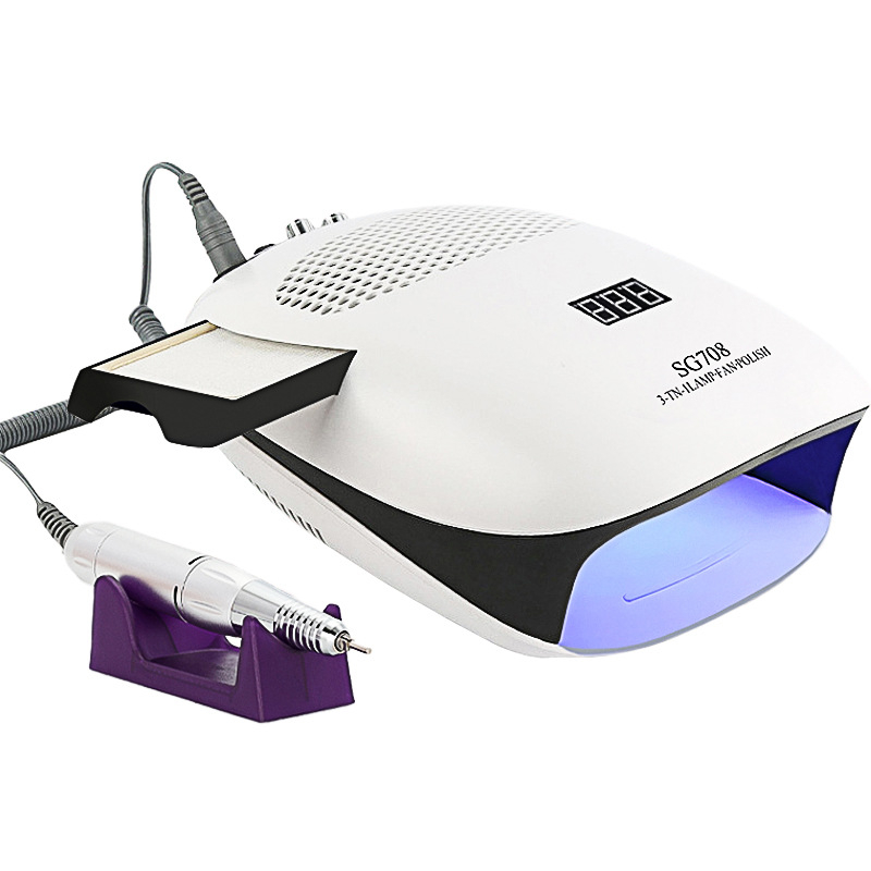 3-in-1 körömápoló gép SG708 — 140W fototerápia, porelszívás és csiszolás/szárítás
