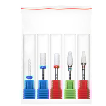 5 τεμάχια κεραμικά κεφάλια λείανσης για αφαίρεση νυχιών, αφαίρεση πετσών και λείανση επιφάνειας νυχιών, εργαλεία μανικιούρ, τρυπανιών Haoxin, 32 g