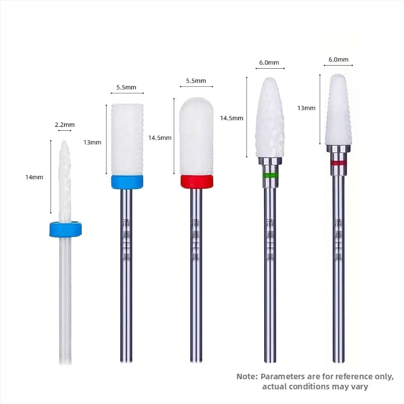 5 τεμάχια κεραμικά κεφάλια λείανσης για αφαίρεση νυχιών, αφαίρεση πετσών και λείανση επιφάνειας νυχιών, εργαλεία μανικιούρ, τρυπανιών Haoxin, 32 g