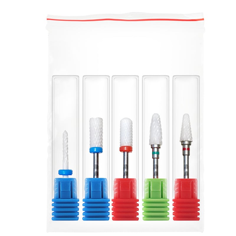 5 τεμάχια κεραμικά κεφάλια λείανσης για αφαίρεση νυχιών, αφαίρεση πετσών και λείανση επιφάνειας νυχιών, εργαλεία μανικιούρ, τρυπανιών Haoxin, 32 g