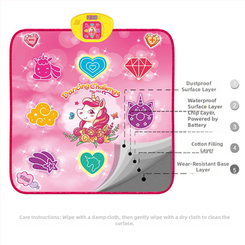 Interaktív detská pianová podložka na tancovanie s pedálom - vzdelávacia hračka, ľahký materiál, hrúbka 5 cm, pre deti 4-6 rokov