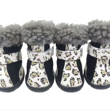 Χειμερινά παπούτσια για σκύλους – suede επάνω μέρος, αντιολισθητική σόλα, φλις επένδυση για ζεστασιά, άνετο στυλ