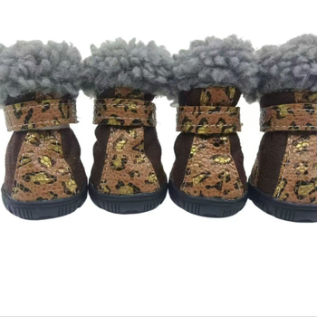 Χειμερινά παπούτσια για σκύλους – suede επάνω μέρος, αντιολισθητική σόλα, φλις επένδυση για ζεστασιά, άνετο στυλ