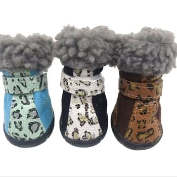 Χειμερινά παπούτσια για σκύλους – suede επάνω μέρος, αντιολισθητική σόλα, φλις επένδυση για ζεστασιά, άνετο στυλ