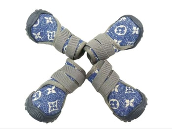 Παπούτσια για κατοικίδια - λεοπάρ μοτίβο, φλίς επένδυση, ζεστά, αδιάβροχα, αντιολισθητικά