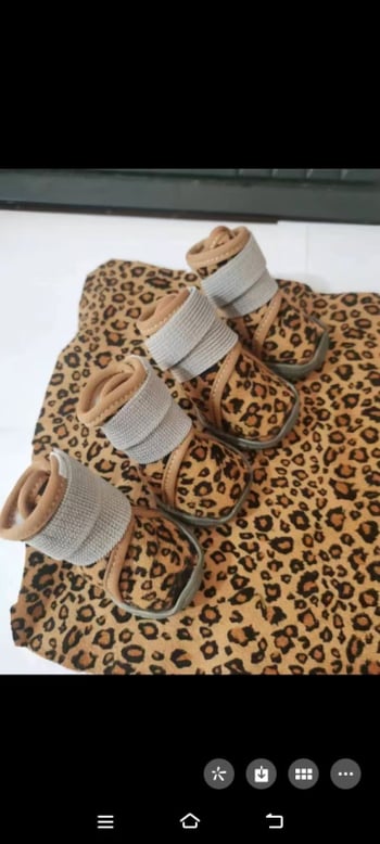 Παπούτσια για κατοικίδια - λεοπάρ μοτίβο, φλίς επένδυση, ζεστά, αδιάβροχα, αντιολισθητικά