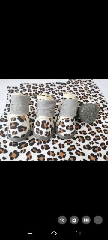 Παπούτσια για κατοικίδια - λεοπάρ μοτίβο, φλίς επένδυση, ζεστά, αδιάβροχα, αντιολισθητικά