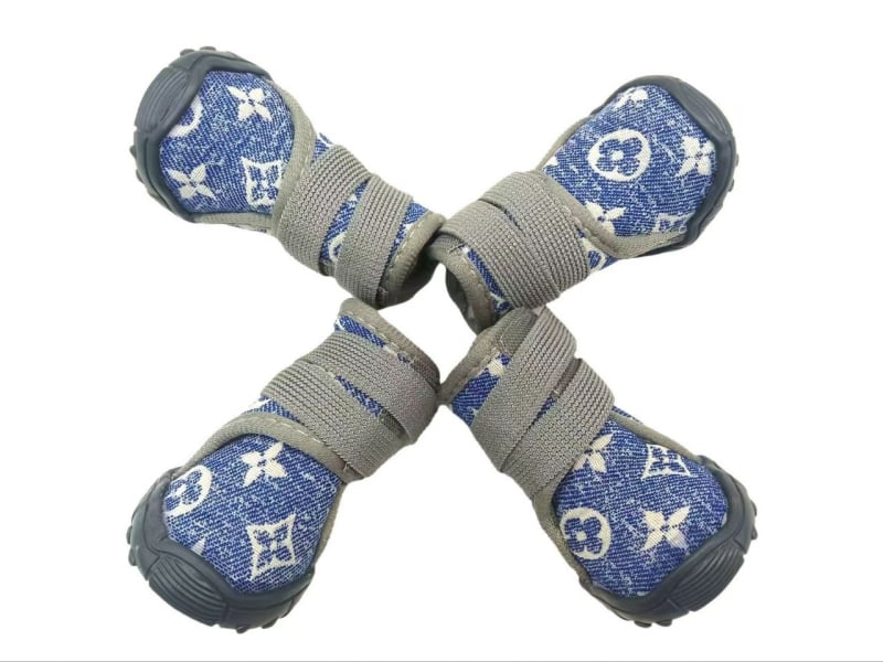 Παπούτσια για κατοικίδια - λεοπάρ μοτίβο, φλίς επένδυση, ζεστά, αδιάβροχα, αντιολισθητικά