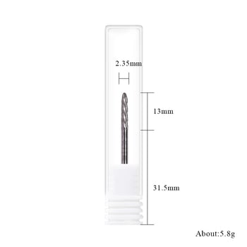 Διπλή κεφαλή λιμάρισματος νυχιών από βολφράμιο-ατσάλι, κατάλληλη για αφαίρεση βερνικιού και λείανση επιφανειών, 5,8 g